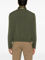 Chaqueta acolchada verde de bi-material