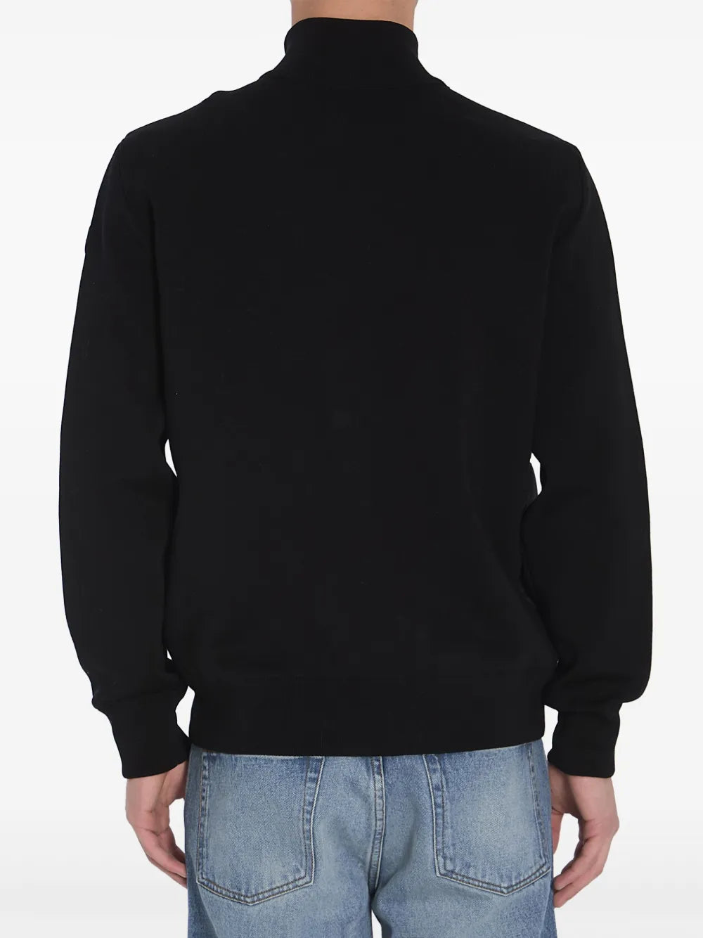 black down jacket, bi-material jacket, Moncler jacket, stylish outerwear, men’s winter coat