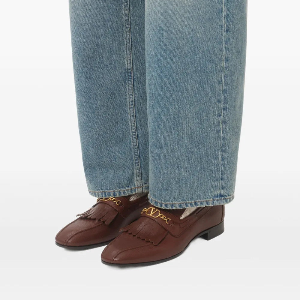 moccasins, Valentino Garavani, fringe design, leather footwear, Spring-Summer collection