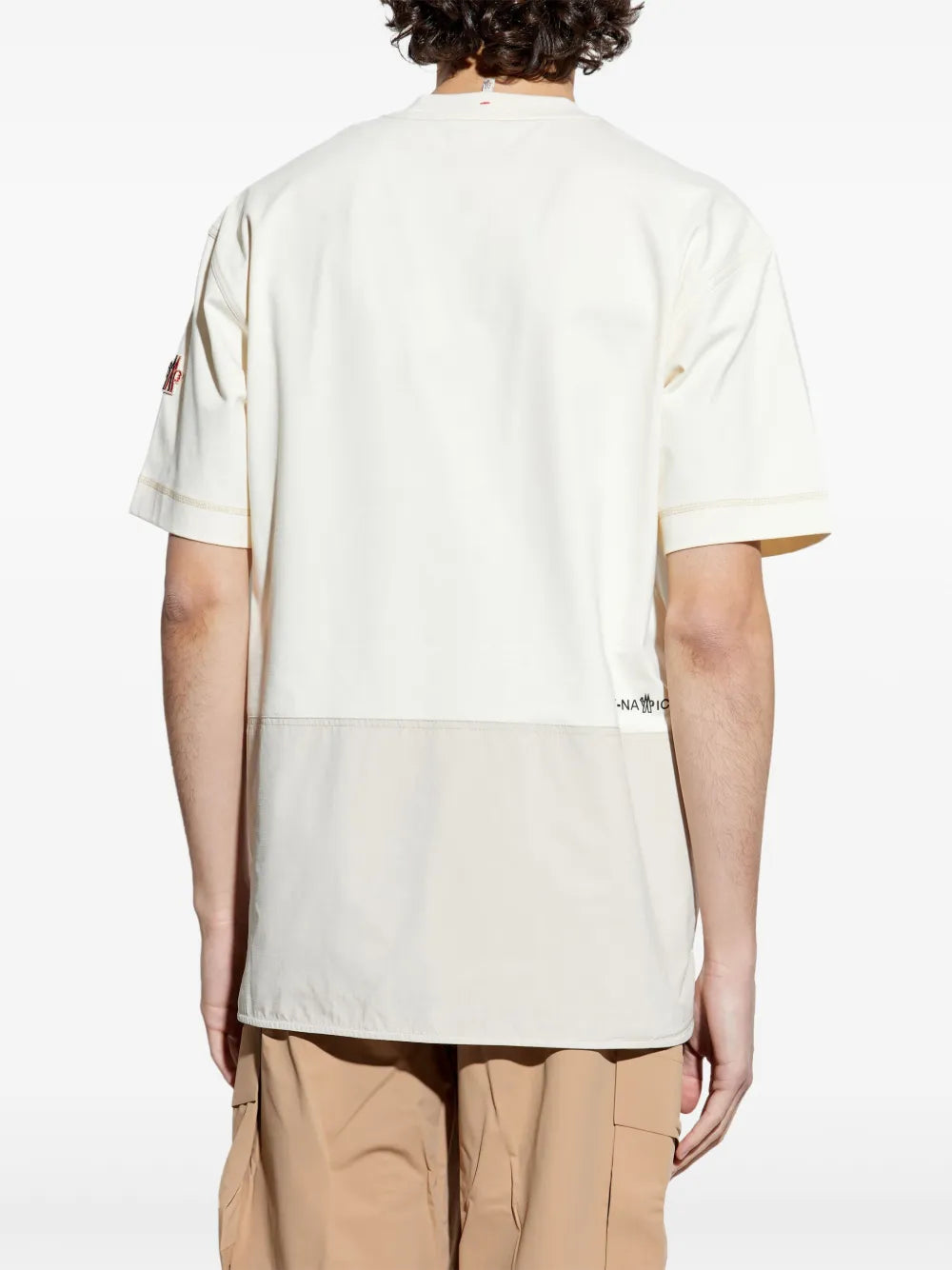 Image of Beige Pocket T-Shirt by Moncler Grenoble for Men - Season Spring-Summer 2025 - Detail View 6