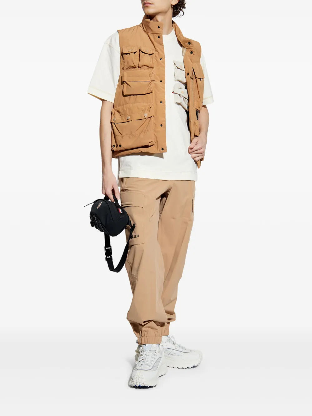 Image of Beige Pocket T-Shirt by Moncler Grenoble for Men - Season Spring-Summer 2025 - Back View