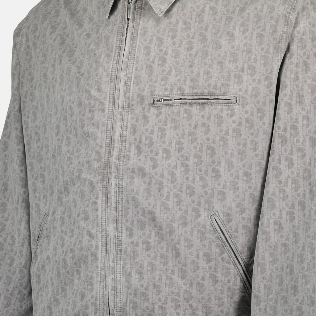 Image of Dior Oblique Zip Blouson by Dior for Men - Season Spring-Summer 2025 - Detail View 1