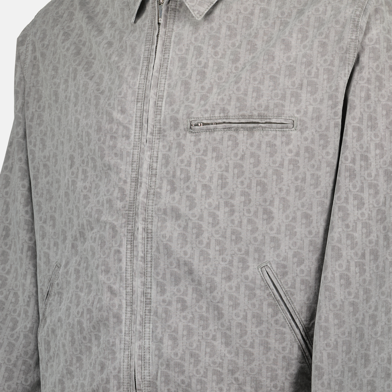 Image of Dior Oblique Zip Blouson by Dior for Men - Season Spring-Summer 2025 - Detail View 1