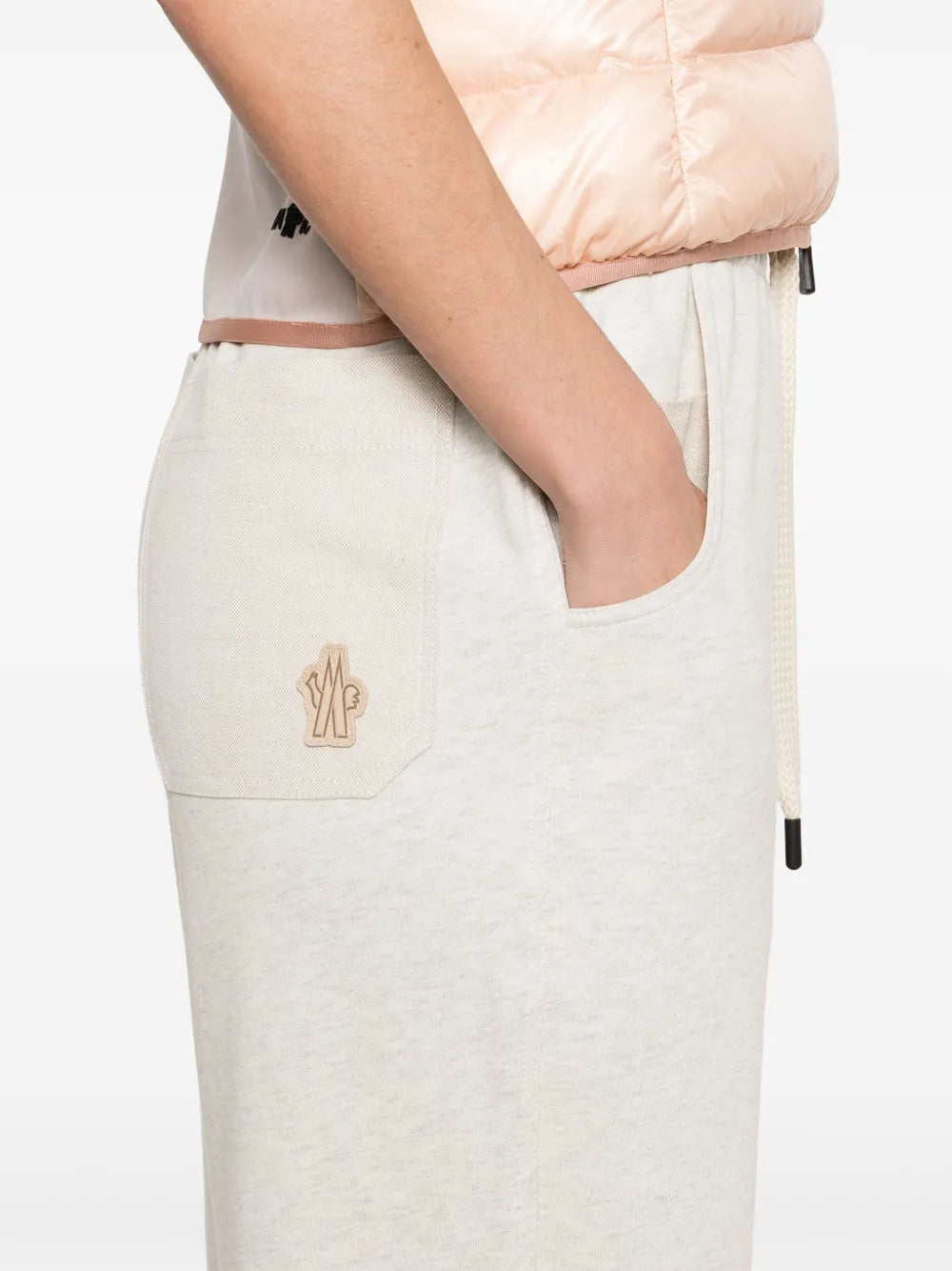 Image of Beige Cotton Sweatpants by Moncler Grenoble for Women - Season Spring-Summer 2025 - Detail View 7