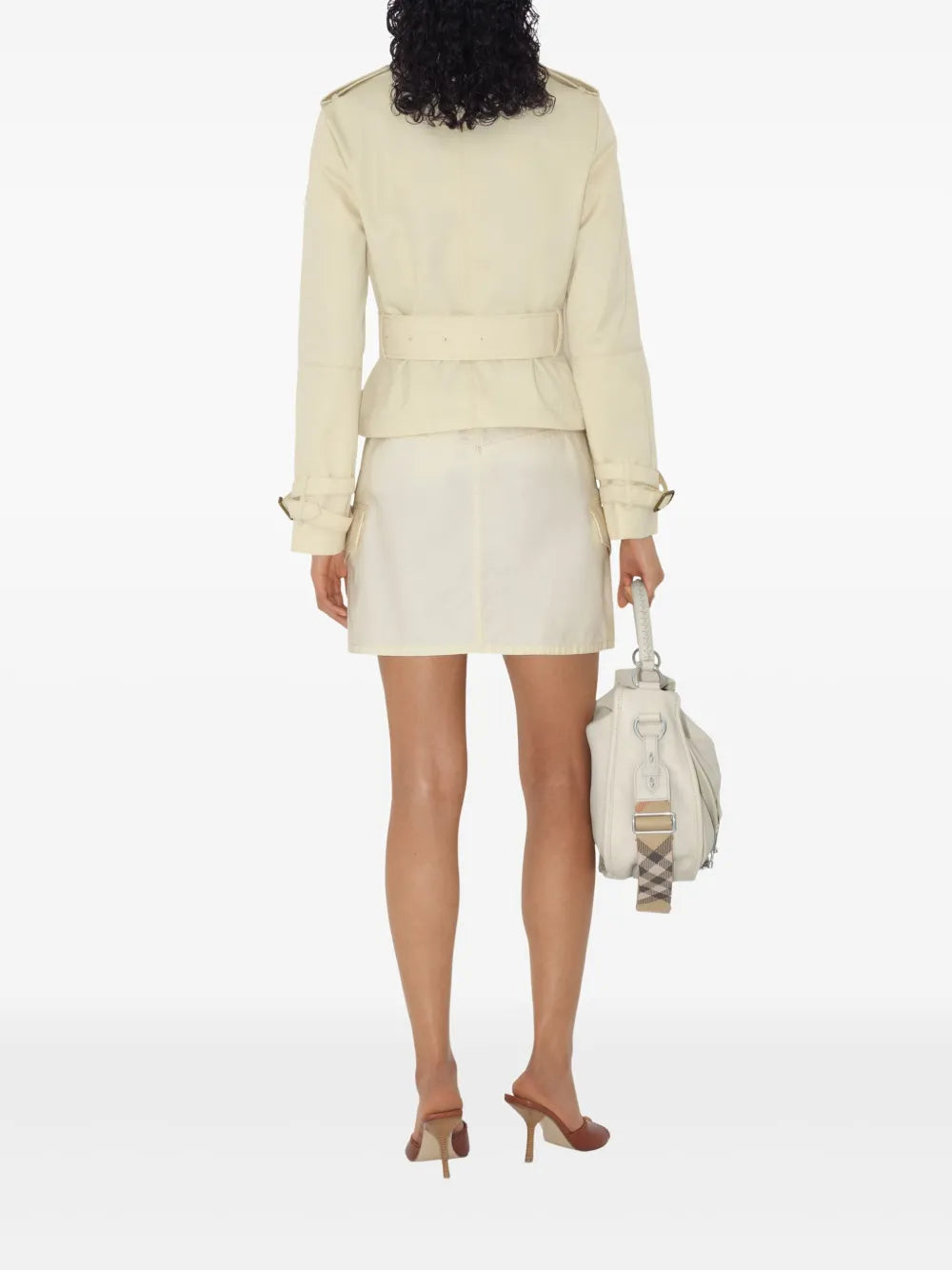 Abrigo Trench Corto Beige