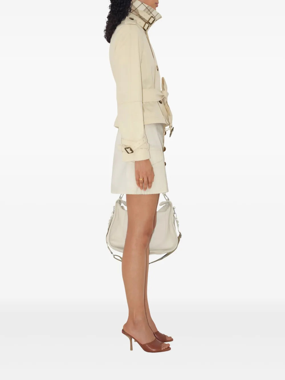 Abrigo Trench Corto Beige