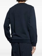 Imagem do sweatshirt com logótipo azul marinho da Moncler para homens - Temporada Primavera-Verão 2025 - Detalhe vista 6