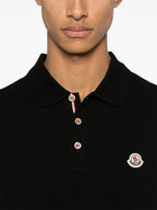Immagine di polo nero con logo di Moncler per uomo - Stagione Primavera-Estate 2025 - Dettaglio vista 6