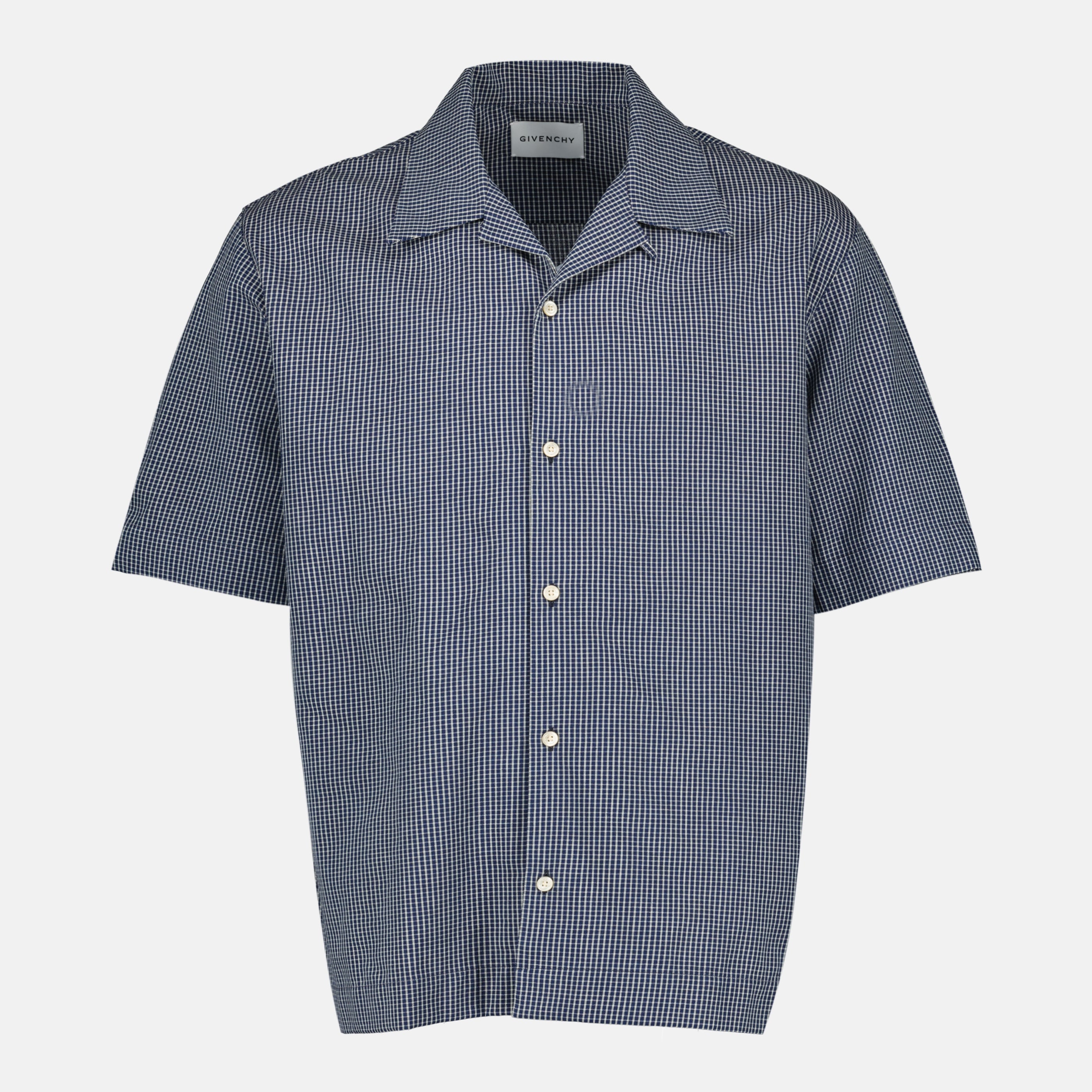 Checkered Cotton Shirt Blue