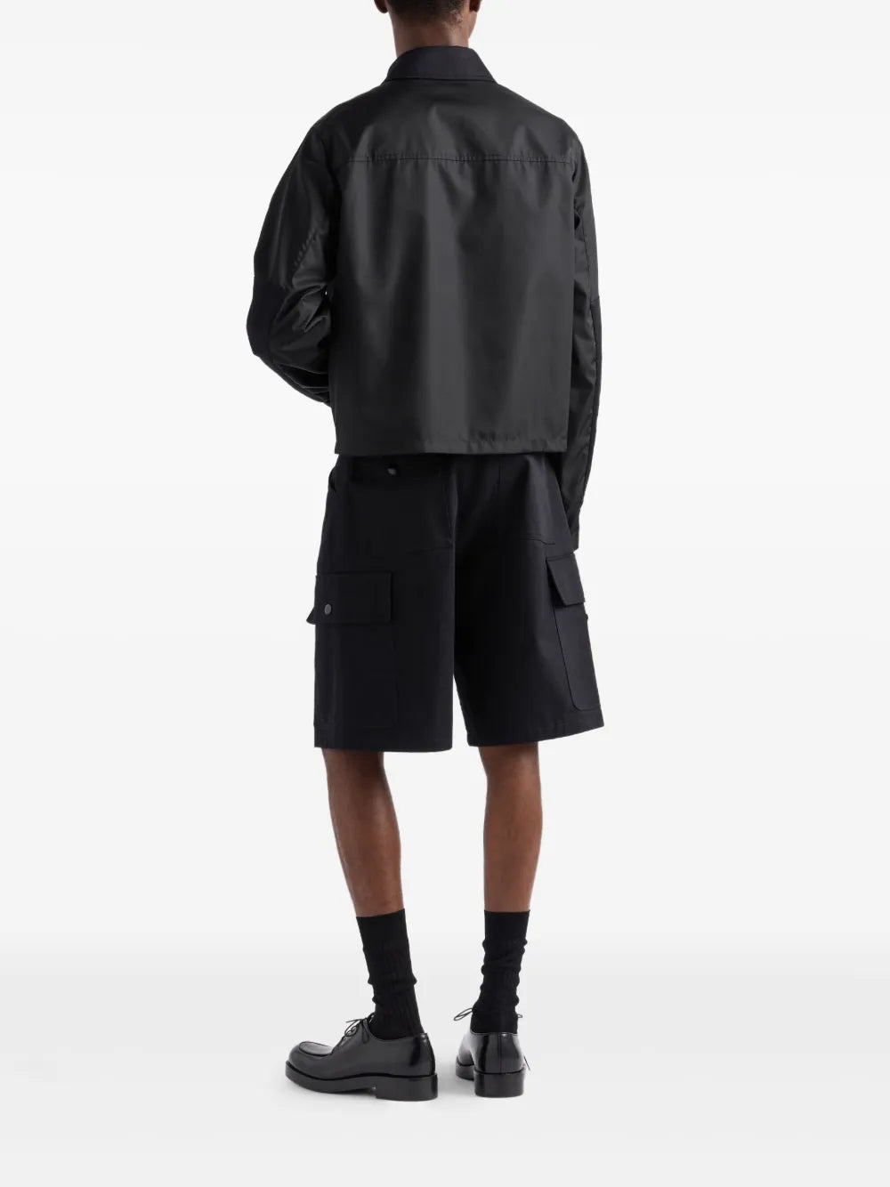 Image of Black Nylon Jacket by Prada for Men - Season Spring-Summer 2025 - Detail View 1