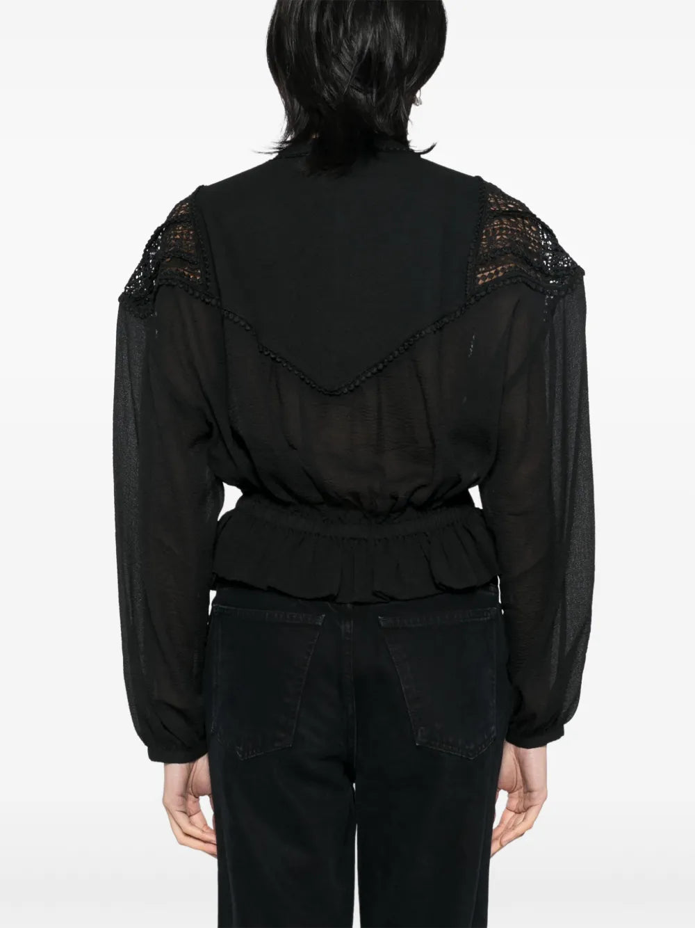 blouse Rixi, Iro blouse, puff sleeve blouse, V-neck blouse, embroidered blouse