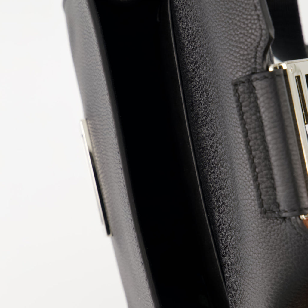 Fendi bag, Double Baguette, black leather bag, adjustable shoulder strap, modern accessories