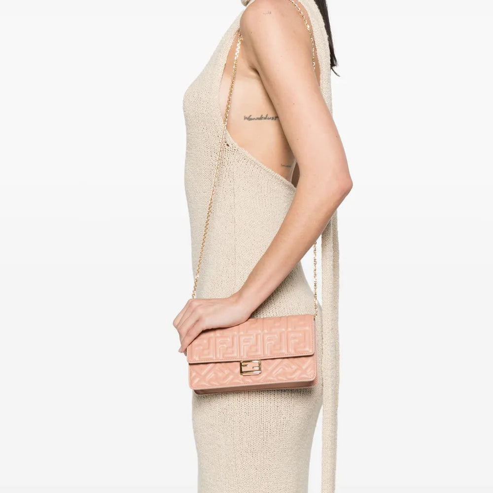 Image of Pink Chain Wallet by Fendi for Women - Season Spring-Summer 2025 - Product detail view 1