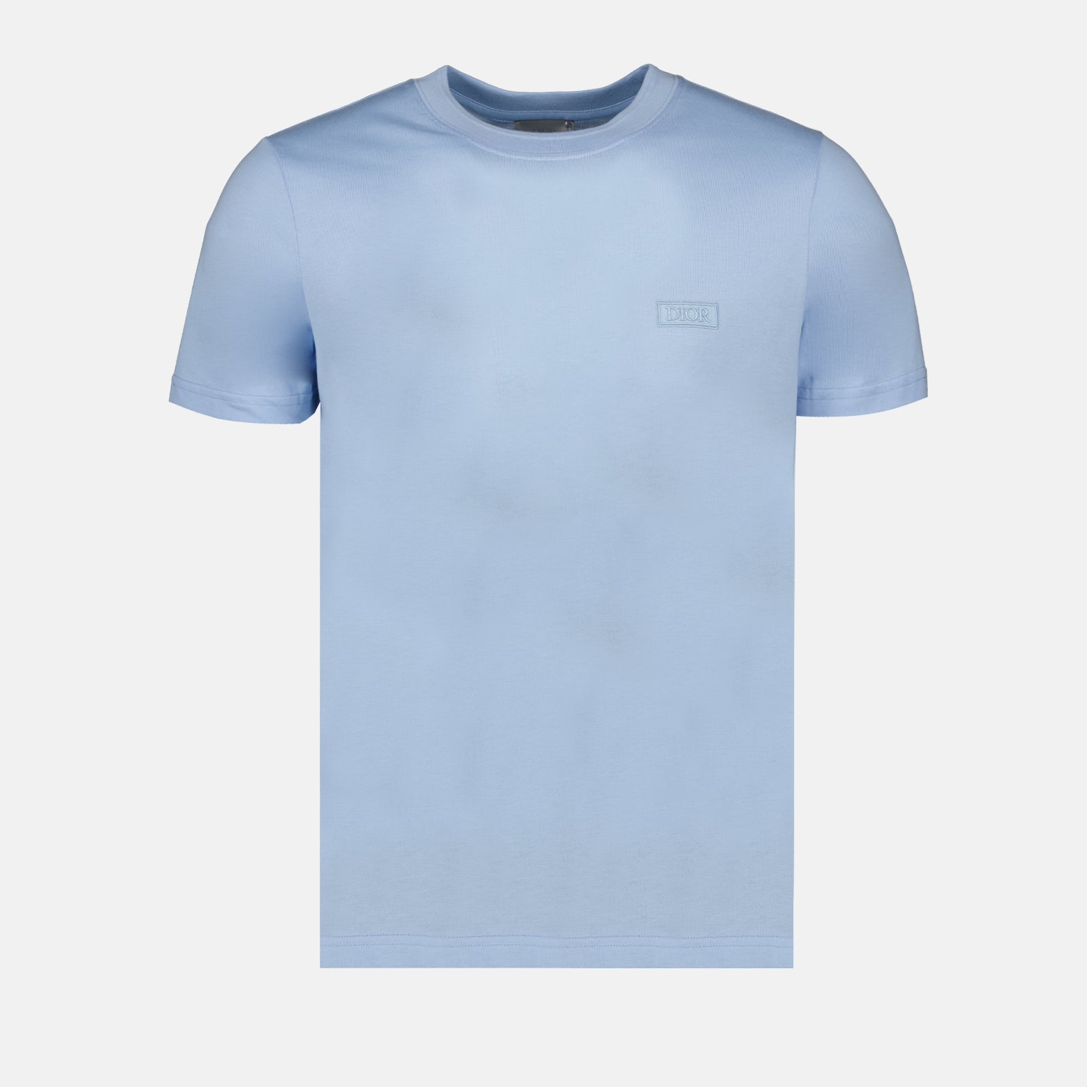 Icons Blue T-shirt, Dior Autumn-Winter 2024, luxury cotton T-shirt, elegant blue apparel, premium men's fashion