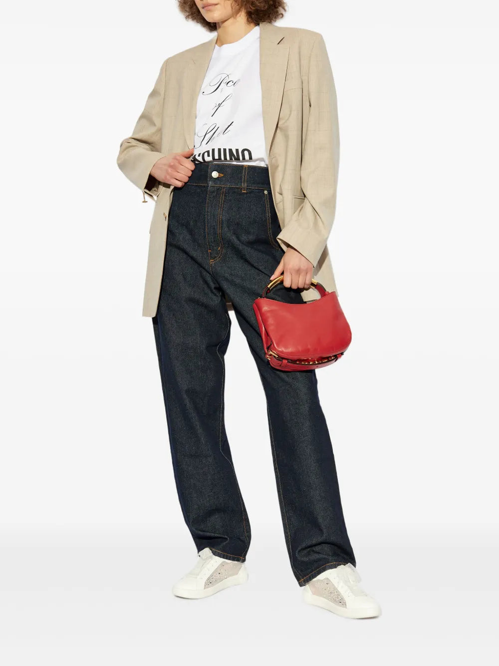 Beige Checkered Blazer