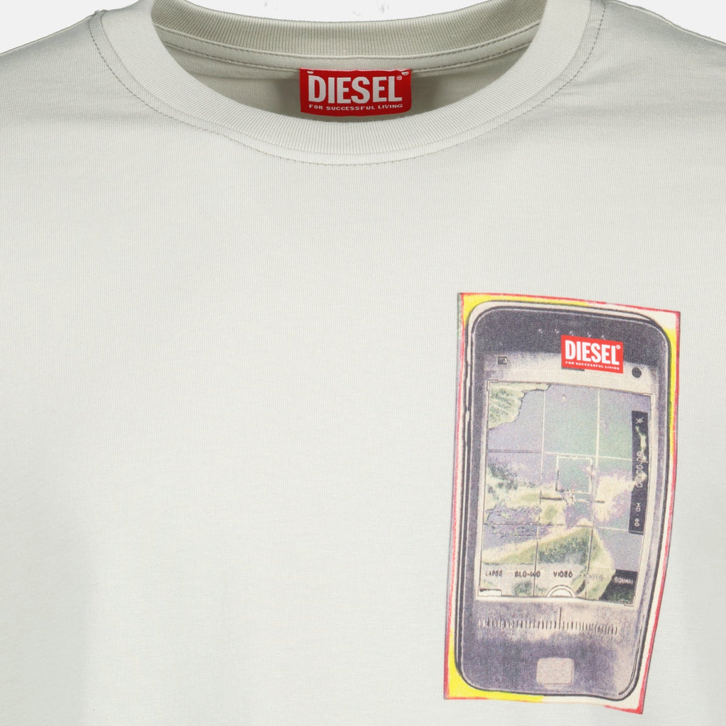 Image of T-Adjust Grey T-Shirt by Diesel for Men - Season Spring-Summer 2026 - Detail View 2