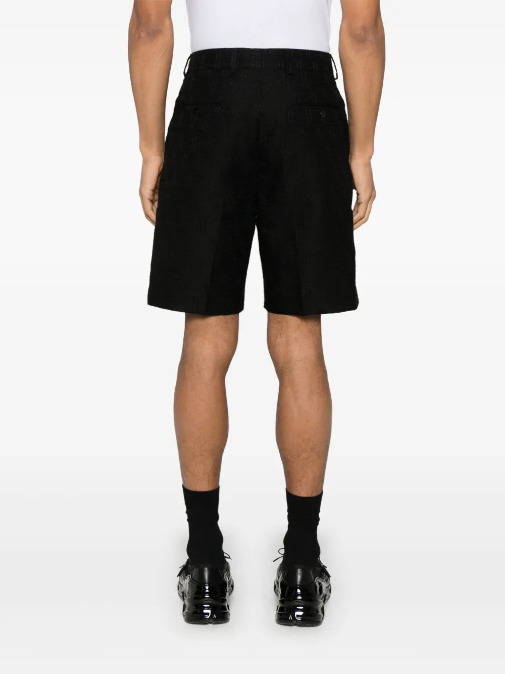 Image of Fendi Black Linen Shorts by Fendi for Men - Season Spring-Summer 2025 - Detail View 6