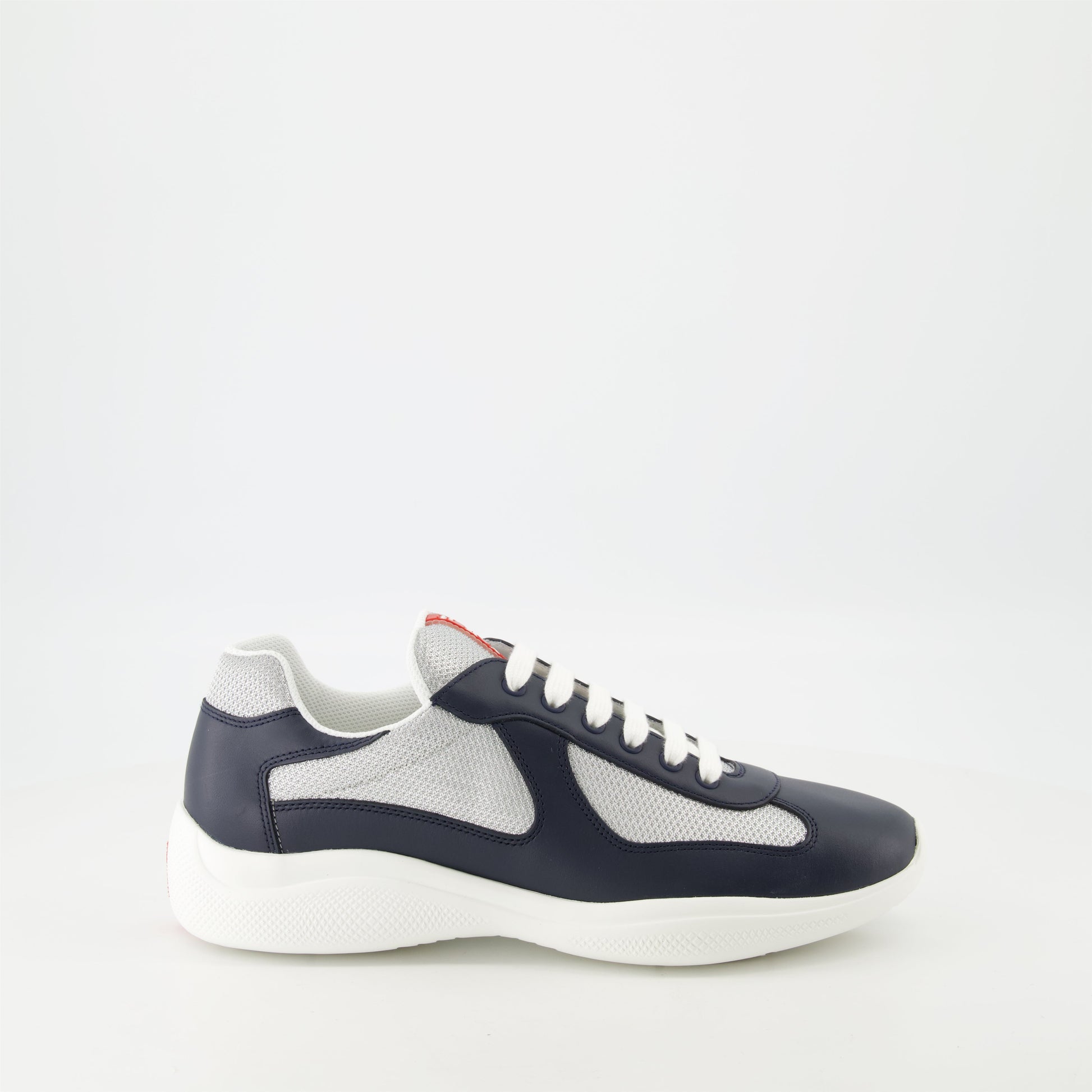 Prada sneakers, blue leather sneakers, America's Cup shoes, luxury men's footwear, designer trainers