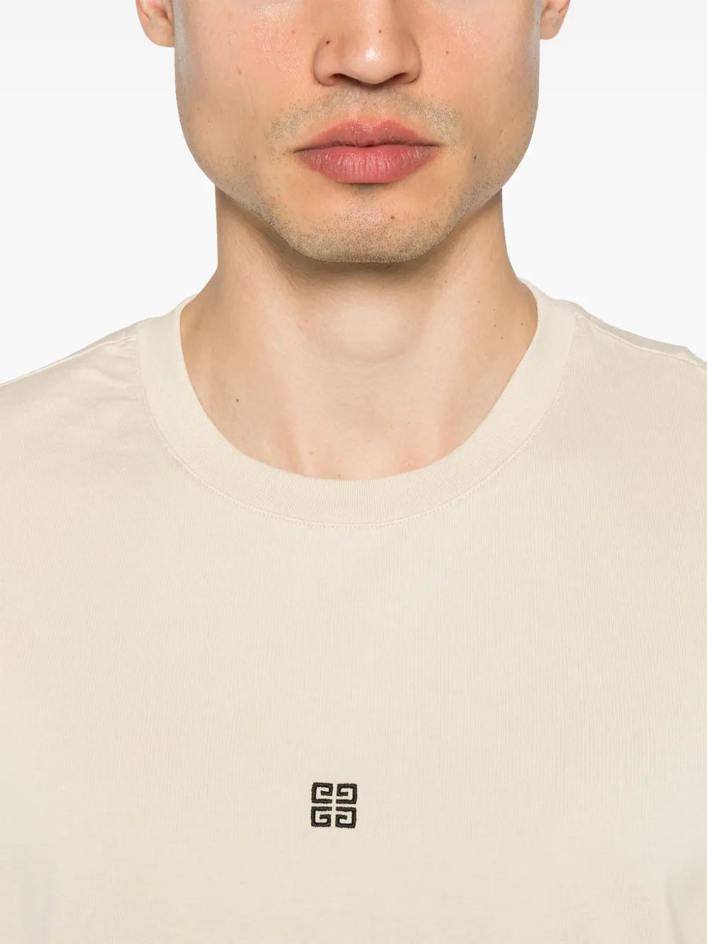 4G Embroidered Beige T-shirt