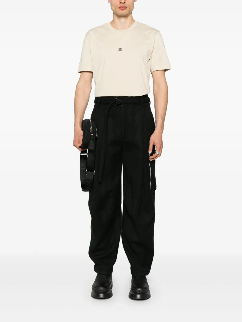 4G Embroidered Beige T-shirt