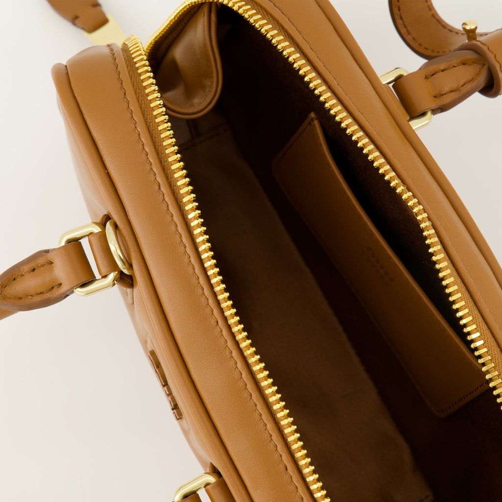 Miu Miu sac acardie, brown leather bag, luxury handbag, calfskin leather, designer accessories