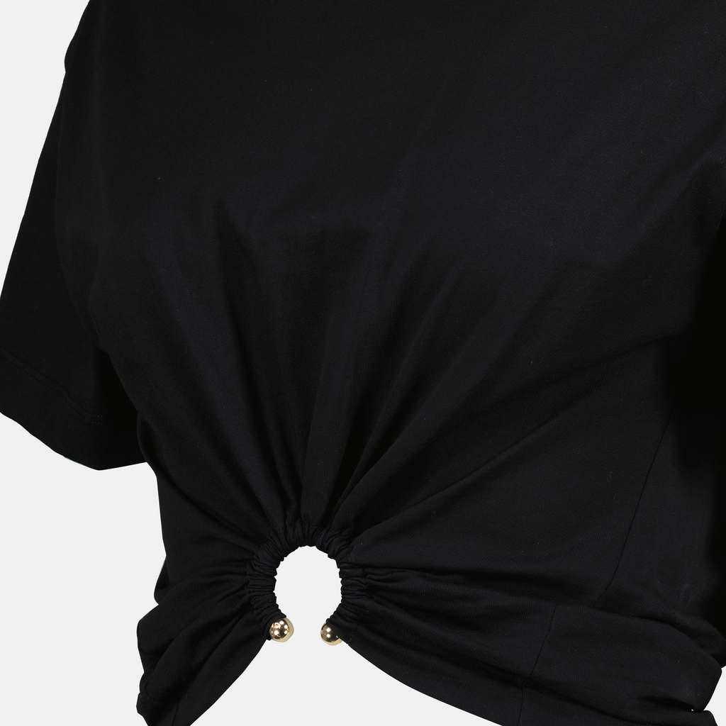 black t-shirt, Rabanne t-shirt, cotton t-shirt, casual wear, women’s fashion