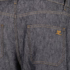 Hammer denim pants, Courrèges, grey-blue denim, baggy fit, five-pocket pants
