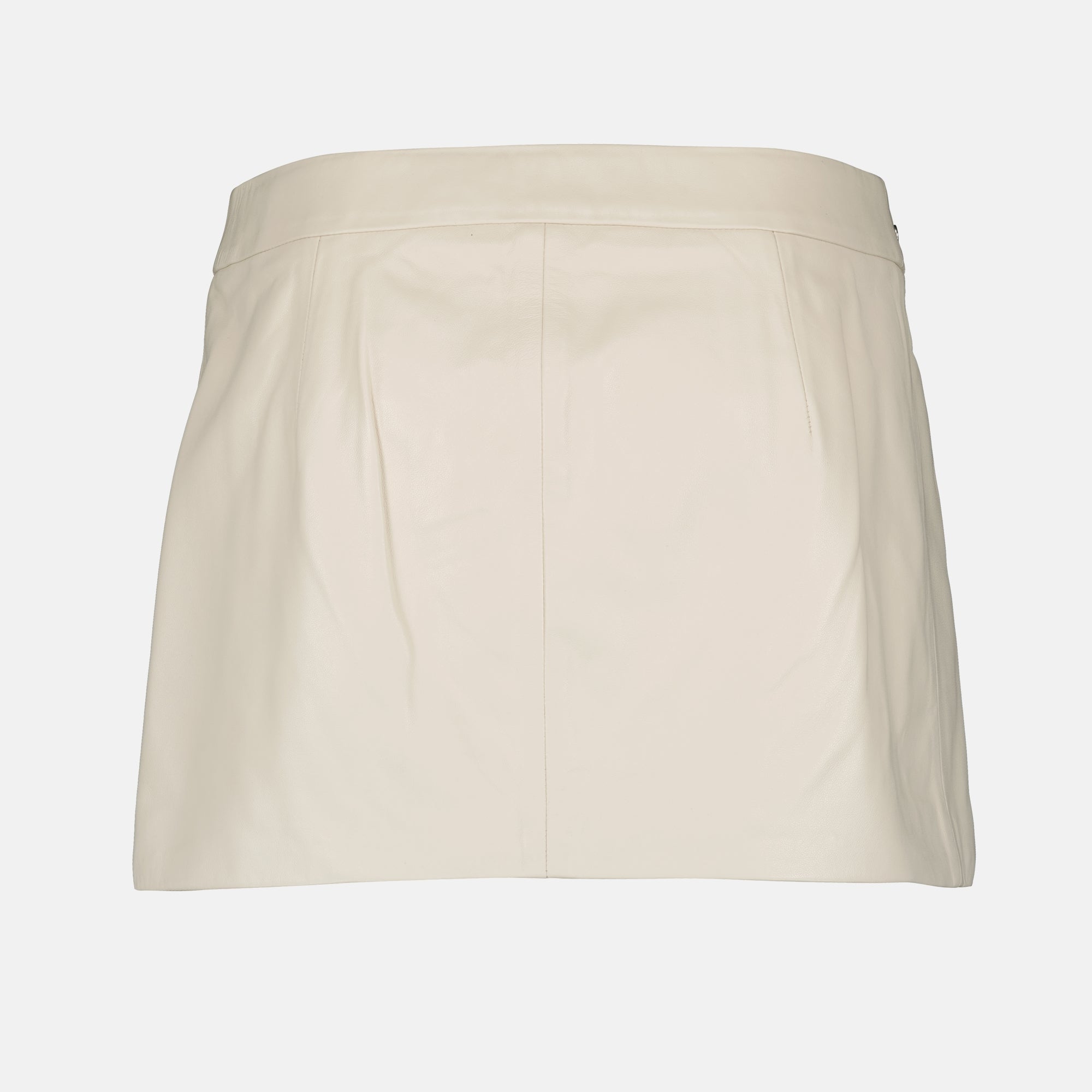 leather skirt, Yori skirt, beige skirt, fashion skirt, adjustable belt skirt