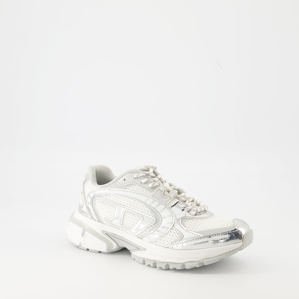 Diesel sneakers, S-Pro-V-Dense Low W, breathable mesh shoes, non-slip rubber sole, metallic effect footwear