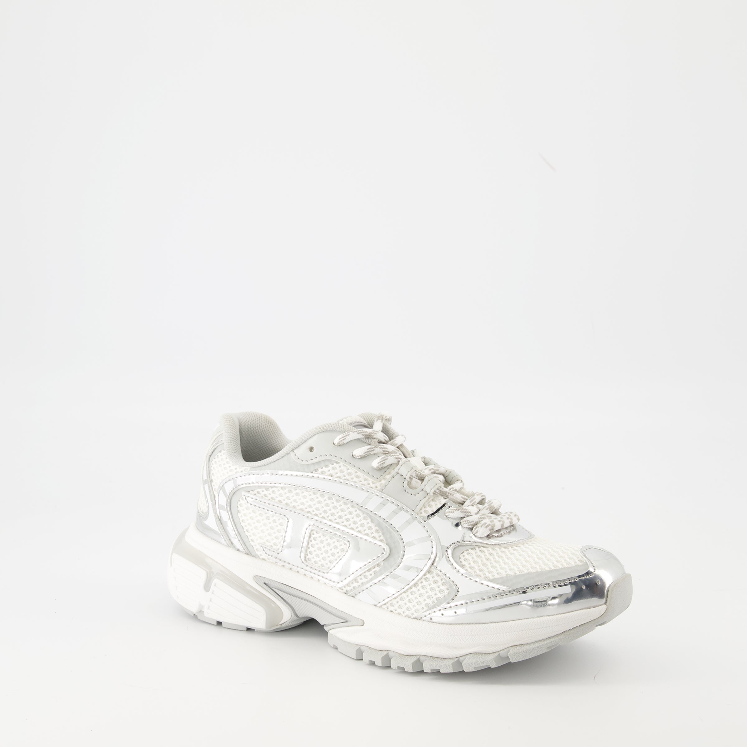 Diesel sneakers, S-Pro-V-Dense Low W, breathable mesh shoes, non-slip rubber sole, metallic effect footwear