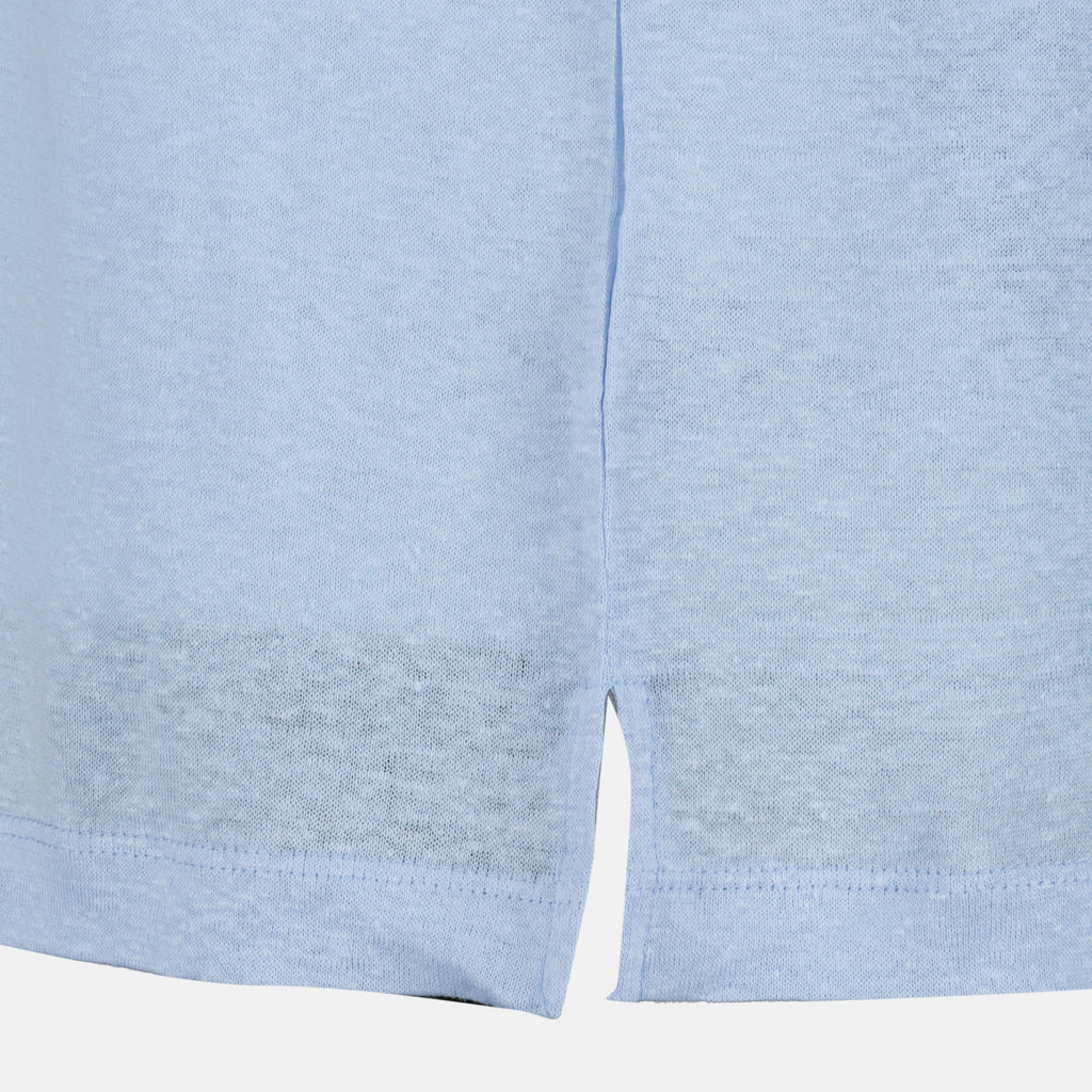 オフィシーネ・ジェネラーレの男性用ライトブルーリネンポロシャツの画像 - シーズン春夏2026 - 詳細ビュー2