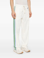 Immagine dei pantaloni sportivi bianchi in tessuto di Drole De Monsieur per uomo - Stagione Primavera-Estate 2025 - Vista Dettaglio 1