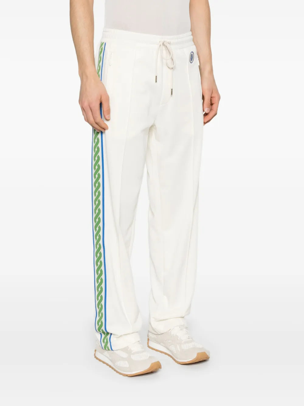 White Track Woven Sweatpants