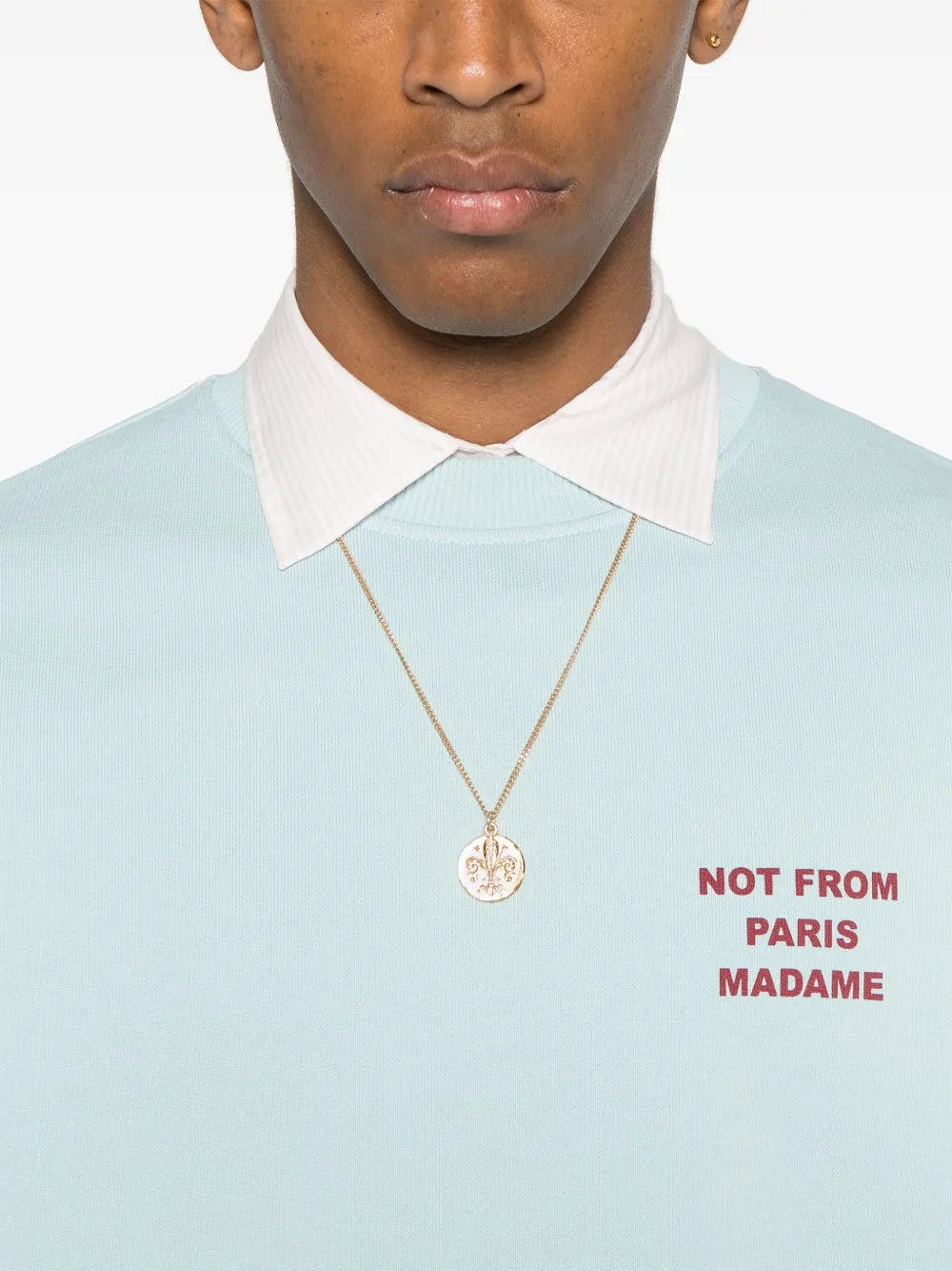 Sudadera con Slogan Azul Claro