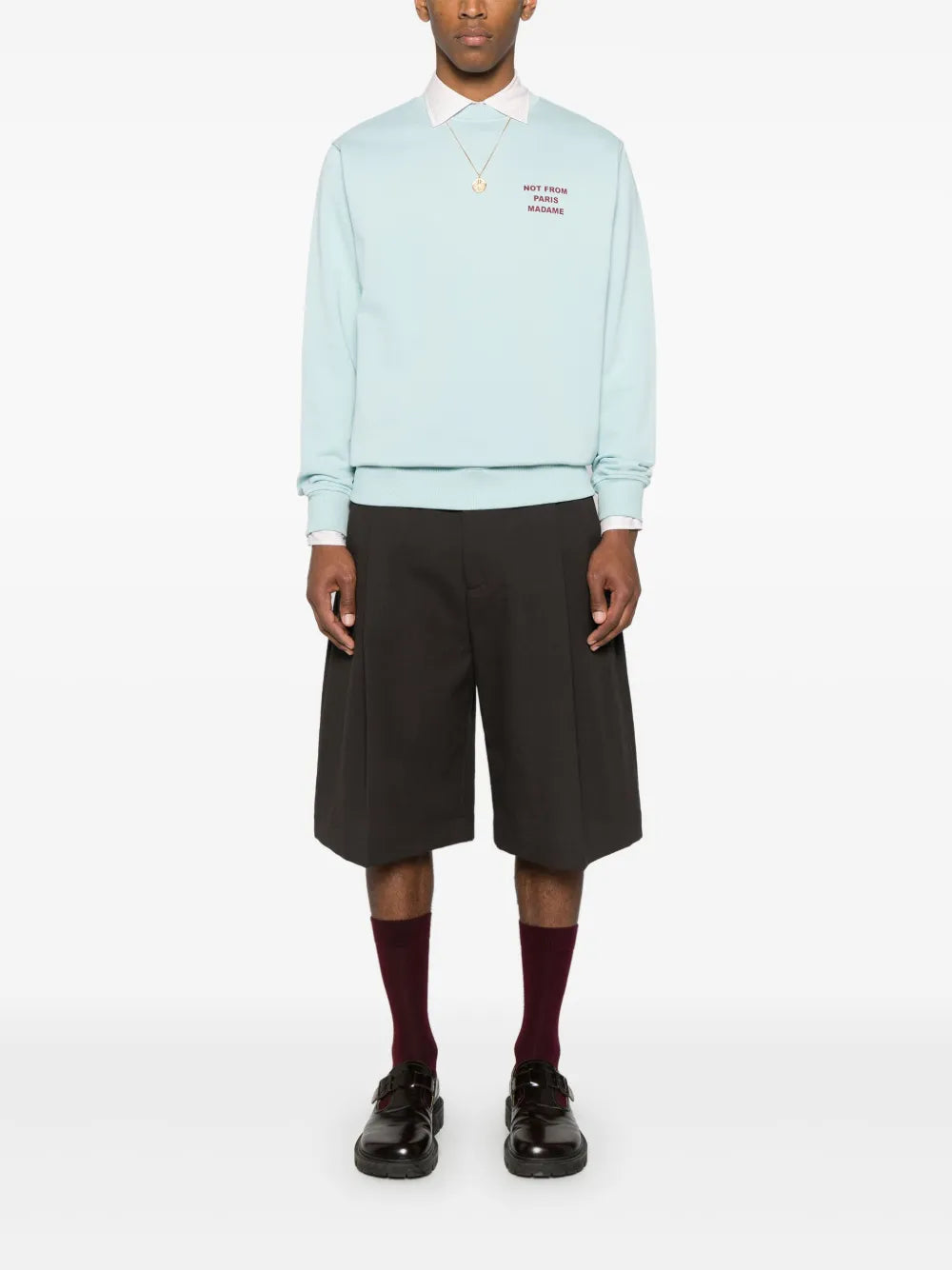 Sudadera con Slogan Azul Claro