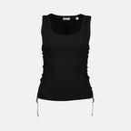 black tank top, Burberry apparel, stylish summer essential, women's fashion, cotton top