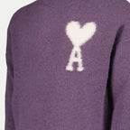 Oversize sweater, violet sweater, AMI Paris, alpaca knitwear, autumn-winter collection