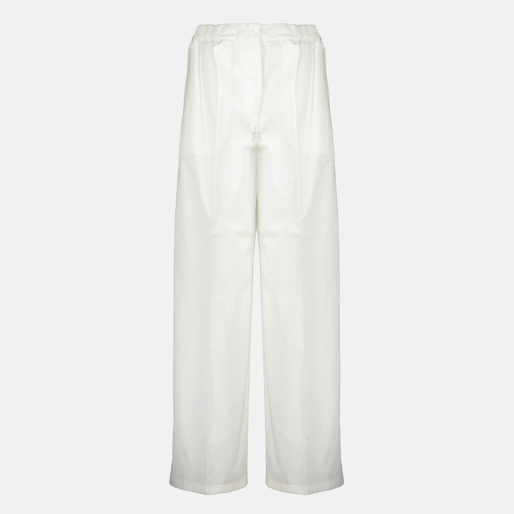 Image of White Cotton Pants by Patou for Women - Season Spring-Summer 2026 - Front View