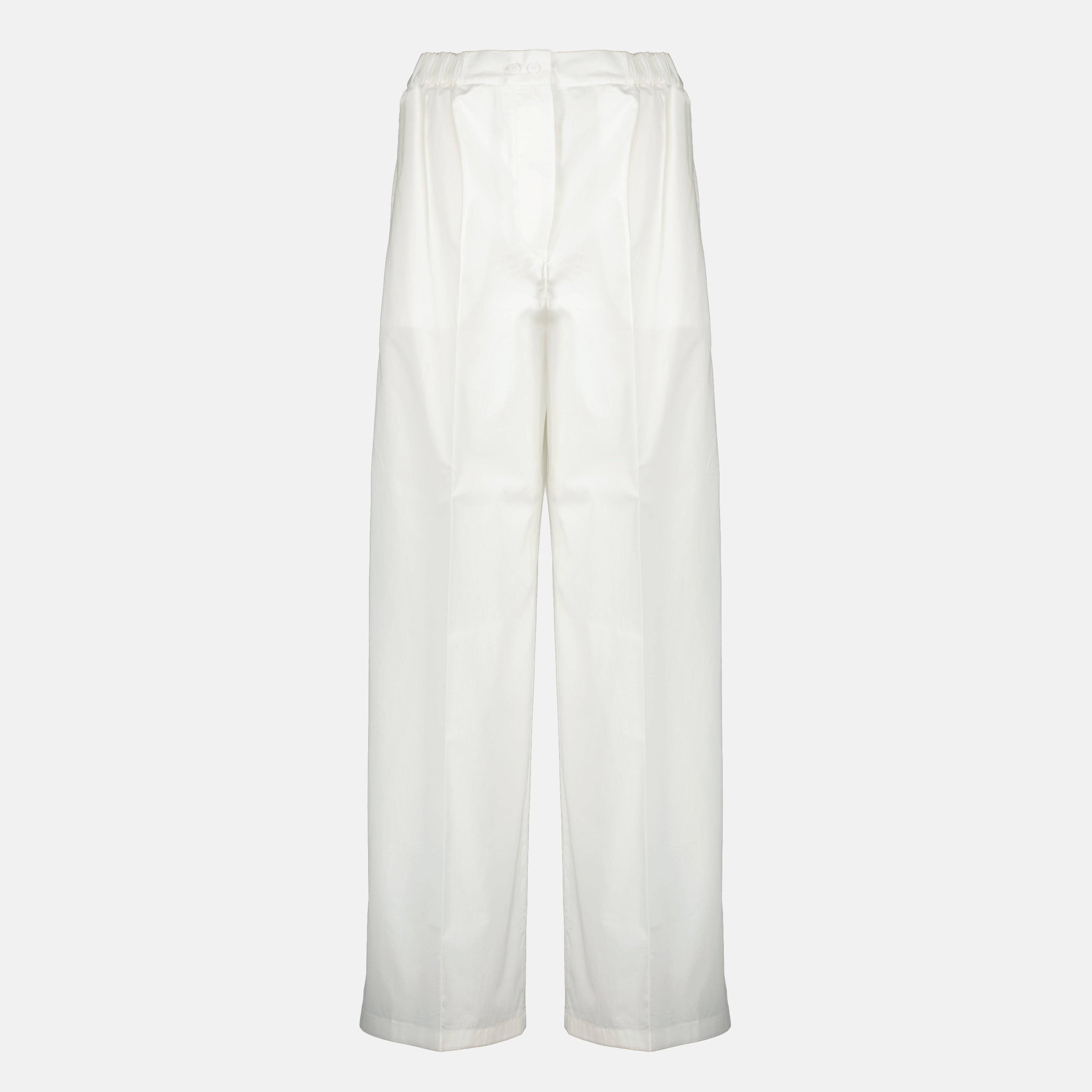 Image of White Cotton Pants by Patou for Women - Season Spring-Summer 2026 - Front View
