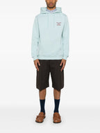 Image du hoodie slogan bleu clair de Drole De Monsieur pour hommes - Saison Printemps-Été 2025 - Détail Vue 1