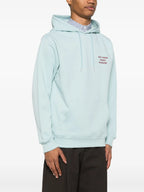Image du hoodie slogan bleu clair de Drole De Monsieur pour hommes - Saison Printemps-Été 2025 - Détail Vue 6