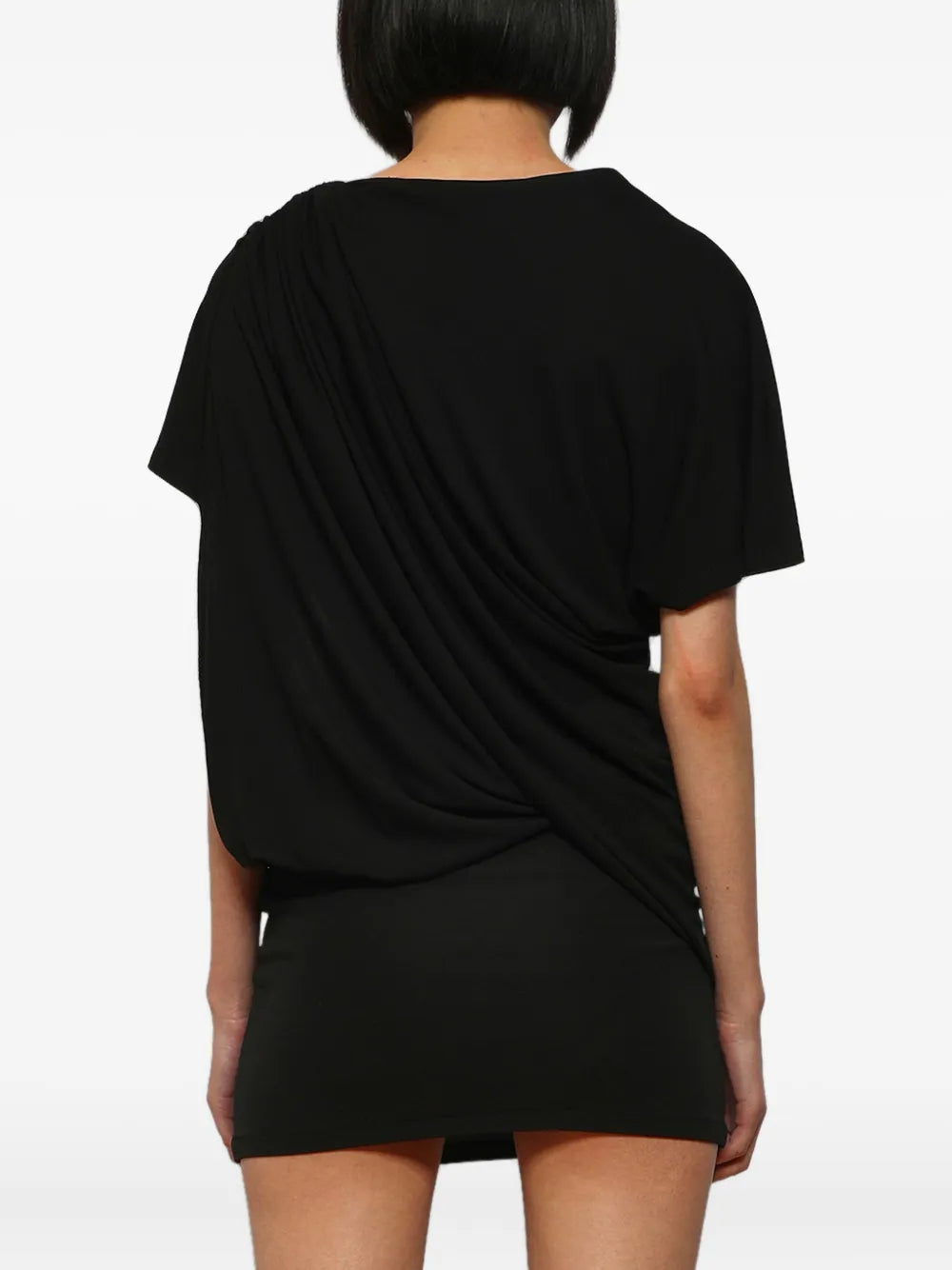 Asymmetrical Black Viscose Dress