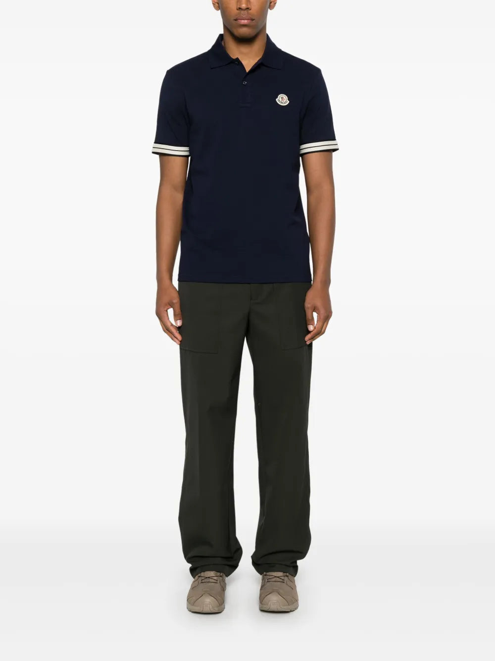 Moncler Navy Logo Polo