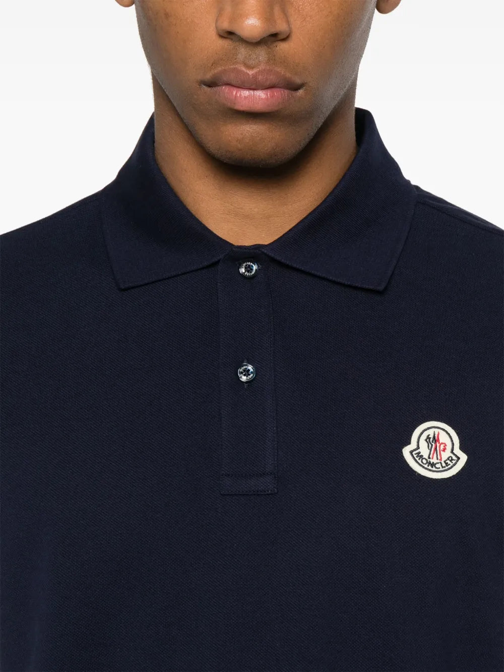 Moncler Navy Logo Polo