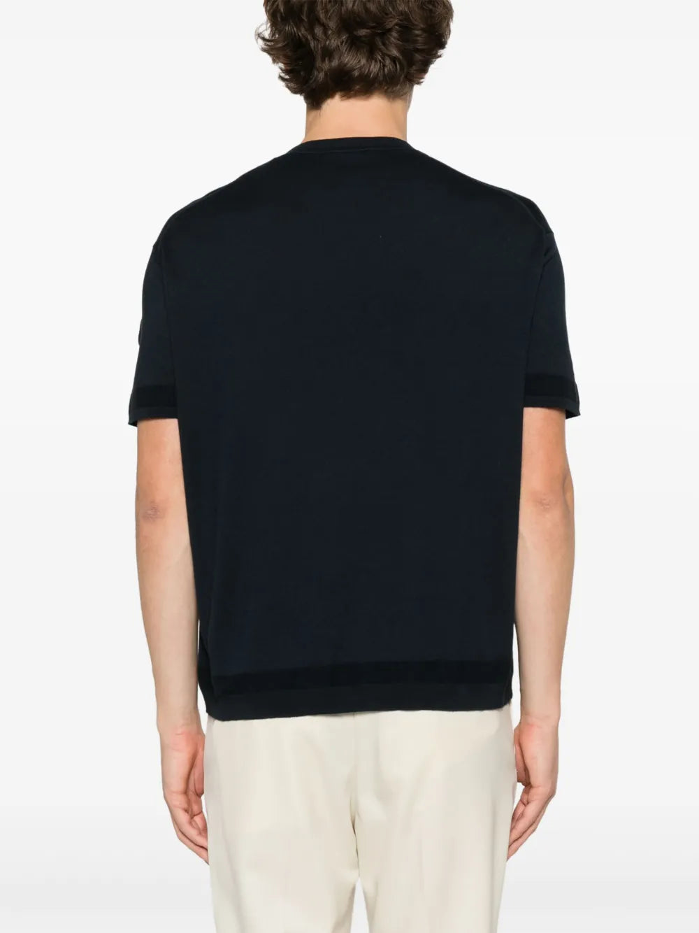 Short Sleeve Navy Blue Sweater