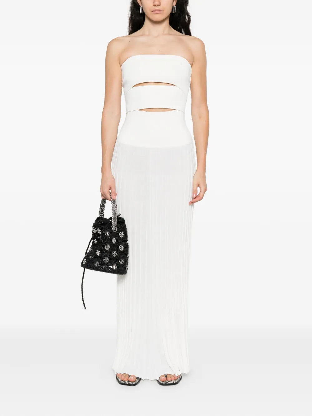 White Split Bustier Dress