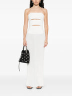 White Split Bustier Dress