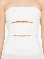 White Split Bustier Dress