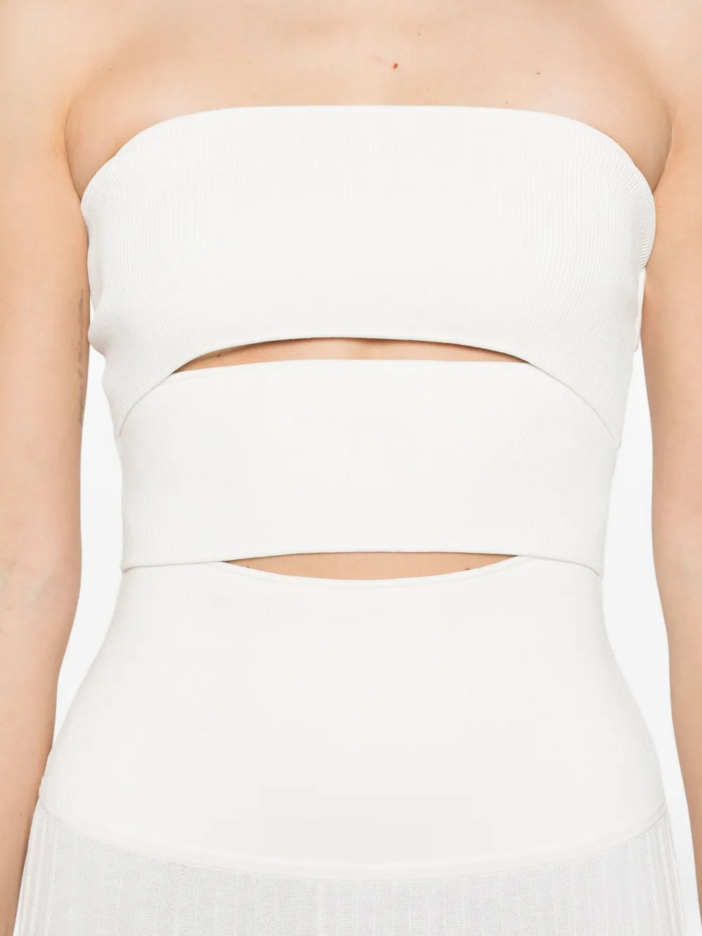 White Split Bustier Dress