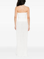White Split Bustier Dress